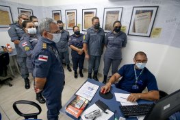 Visita da Polícia Militar na Imprensa Oficial. Foto: Weslen Simplicio (2022)